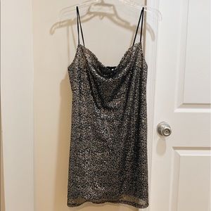 NWOT American Eagle Cowl Neck Sequin Mini Dress